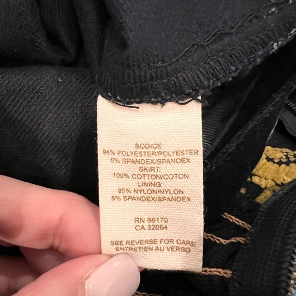 Free People Lost In Paradise Strapless Floral Velvet Mini Dress | Blue &… - Picture 10 of 12